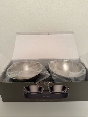 Pet Bowl Set Stainless Steel Double Bowls PETKIT- Silver New In Box